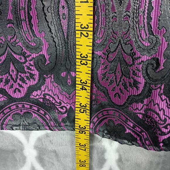 Angelino for Bermuda Men Shirt Men Size 5XL Purple Black Paisley Brocade Flashy - Picture 7 of 14